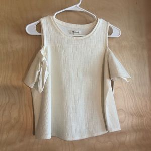 Cream Madewell Cold Shoulder Crop Top